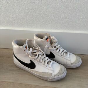 Nike White and Black High-Top Sneakers
